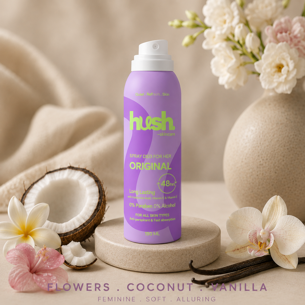 سبراي مزيل العرق Hush Skincare Original For Her - الصورة 2