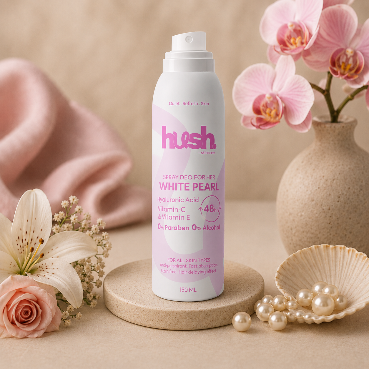 سبراي مزيل العرق Hush Skincare White Pearl - الصورة 2